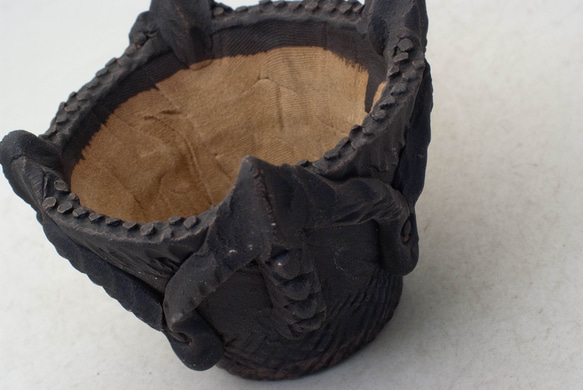 陶器製（2号ポット相当）縄文植木鉢 jomon-SS-8724 2枚目の画像