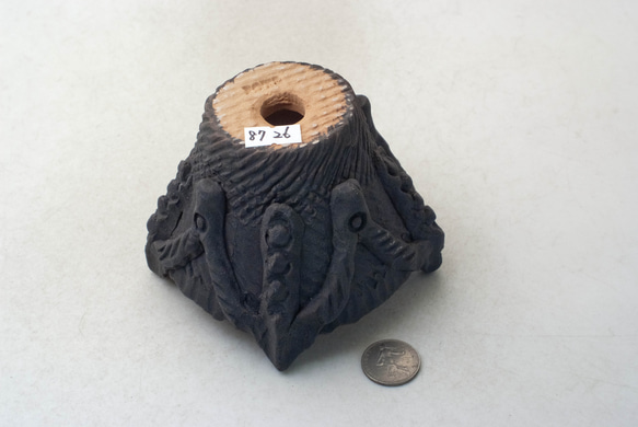 陶器製（2号ポット相当）縄文植木鉢 jomon-SS-8726 3枚目の画像