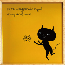 【額付き】 北欧　ネコ　猫　絵　絵画　アート　ポスター　黒猫　イラスト　グッズ　猫モチーフ　雑貨「ねこのひげ　0085」 6枚目の画像