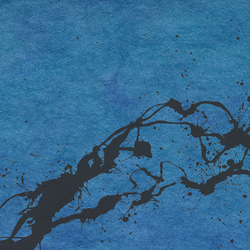 額付アートポスター 横長【 紺碧 】木製フレーム付 UVカット板入 抽象画アートフレーム 4枚目の画像