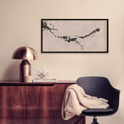 抽象画 色鉛筆画 木製フレーム付き - メルカリ