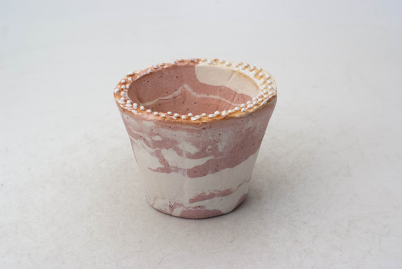 陶器製（２号ポット相当）　植木鉢　 AASc-ミカゲ-ピンク8733 1枚目の画像