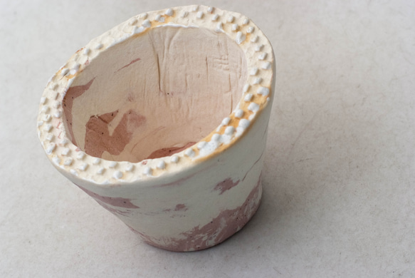 陶器製（２号ポット相当）　植木鉢　 AASc-ミカゲ-ピンク8736 2枚目の画像