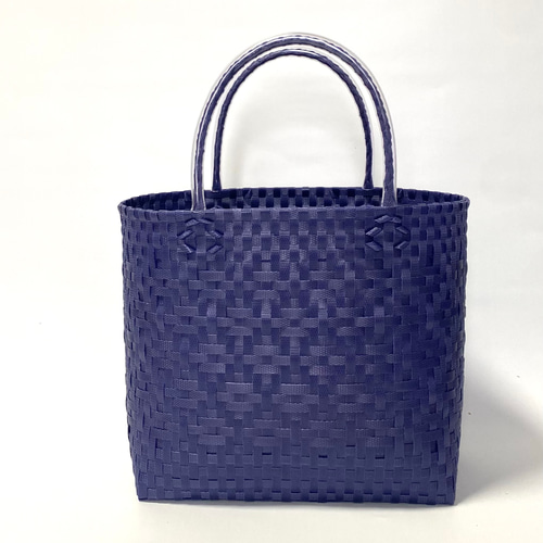 新品未使用バナーバレットカゴバックタグ付ネイビー ➖即納可能➖プラかごバッグ☆ネイビーxホワイトxシルバー