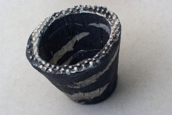 陶器製（２号ポット相当）　植木鉢　 AASc-ミカゲ-ブラック8740 2枚目の画像