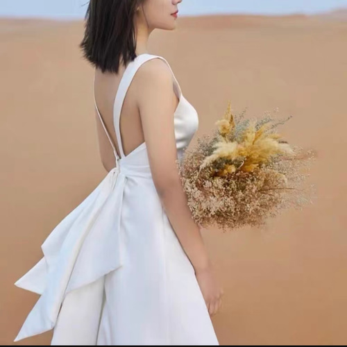 ウェディングドレスリボンAライン前撮り