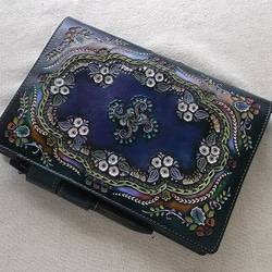 ほぼ日手帳カズン対応 レザー手帳カバー 刻印＆拭き染め A5サイズ 手帳