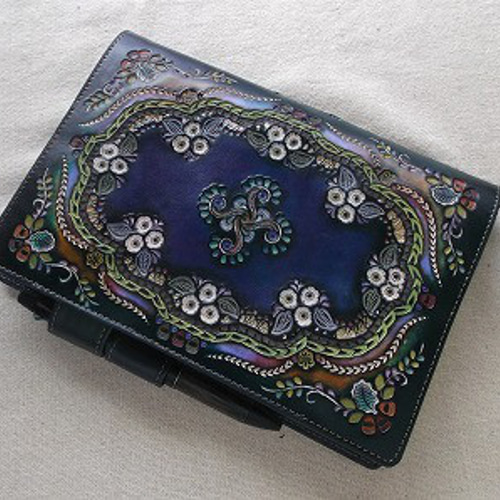 ほぼ日手帳カズン対応　A5サイズ手帳カバー　レザー刻印＆拭き染め ほぼ日手帳カズン対応 レザー手帳カバー 刻印＆拭き染め A5