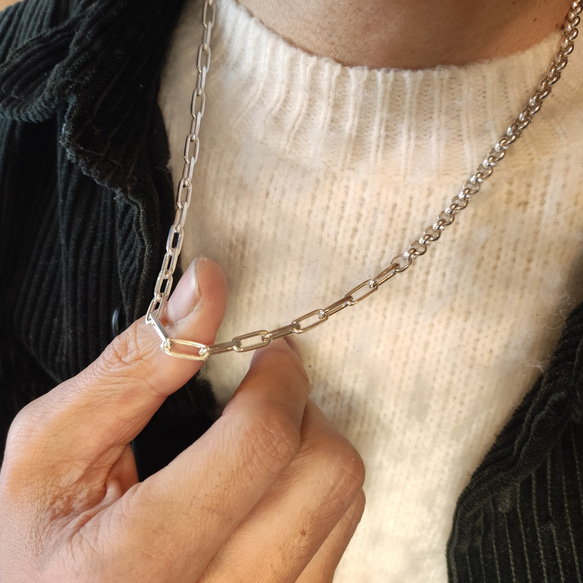 見せ方色々アレンジ次第。ミックスチェーンがお洒落なシルバー925
