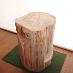 天然アロマ 丸太椅子フリル・ 両面持ち手・ワイド・丸太テーブル・オーガニック・ラージサイズ 5枚目の画像