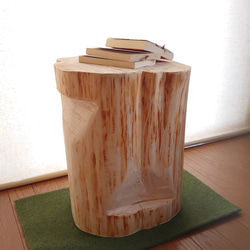 天然アロマ 丸太椅子フリル・ 両面持ち手・ワイド・丸太テーブル・オーガニック・ラージサイズ 3枚目の画像