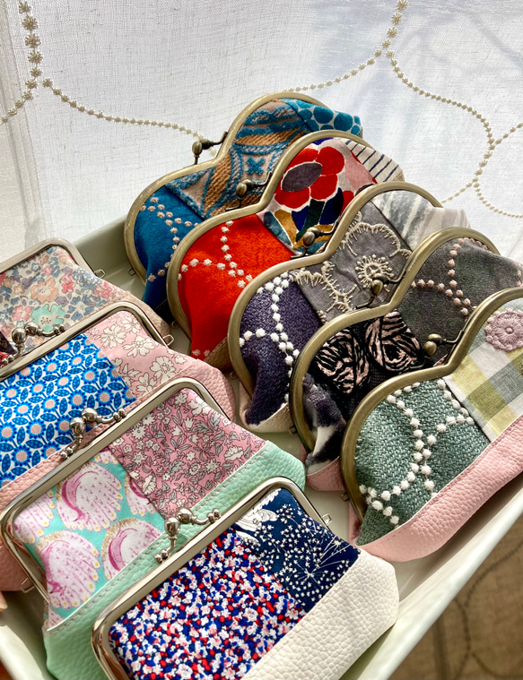 mina perhonen＊ミナペルホネンの人気柄とリバティのメガネケース(アネモネ×タンバリン)優しい色合いです 9枚目の画像