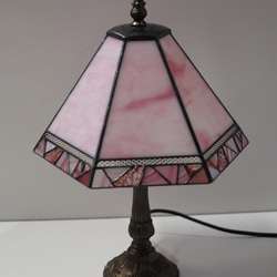 「シンプルなランプ202・ピンク」ステンドグラス 5枚目の画像