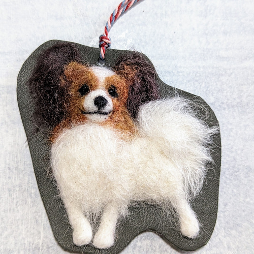 パピヨンのストラップ 羊毛フェルト 青工房seikobo 通販