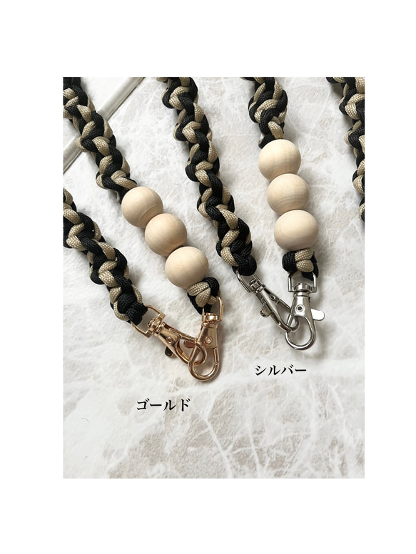 スマホショルダー/携帯ショルダー パラコード 木玉 カテゴリーランキング入り 受注生産 10枚目の画像