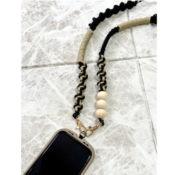 スマホショルダー/携帯ショルダー パラコード 木玉 カテゴリーランキング入り 受注生産 11枚目の画像