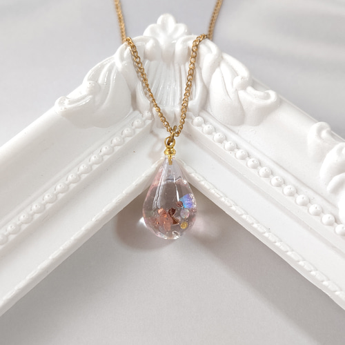 No.1298☆ハンドメイド☆桜ピンク♡フラワーレジンネックレス