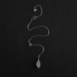 レインボームーンストーン(ホワイトラブラドライト)　ハーキマーダイヤモンドのネックレス(silver925) 7枚目の画像