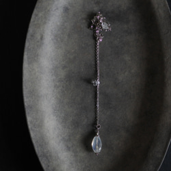 レインボームーンストーン(ホワイトラブラドライト)　ハーキマーダイヤモンドのネックレス(silver925) 2枚目の画像