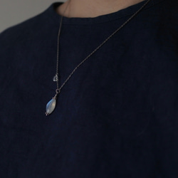 レインボームーンストーン(ホワイトラブラドライト)　ハーキマーダイヤモンドのネックレス(silver925) 10枚目の画像