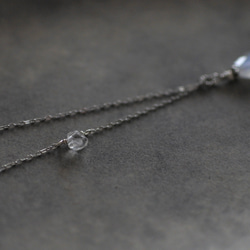 レインボームーンストーン(ホワイトラブラドライト)　ハーキマーダイヤモンドのネックレス(silver925) 8枚目の画像