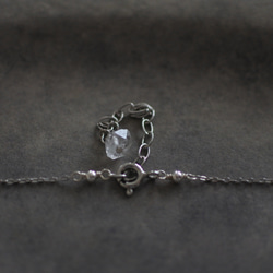 レインボームーンストーン(ホワイトラブラドライト)　ハーキマーダイヤモンドのネックレス(silver925) 9枚目の画像