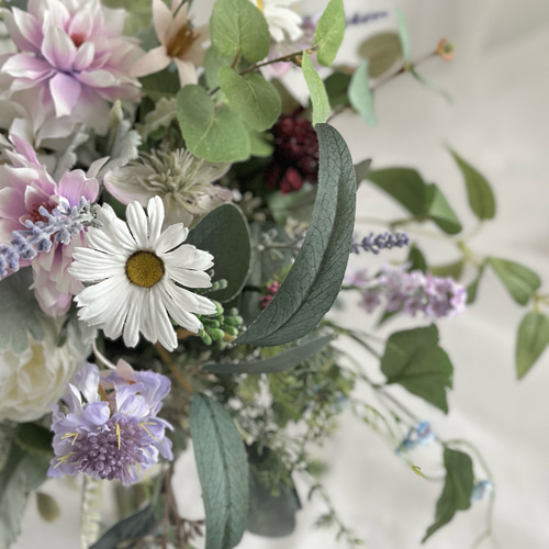 ユーカリとお花のナチュラルグリーンブーケ 造花ブーケ ガーデン