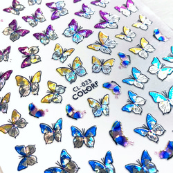 ネイル デコ シール キラキラ 箔 ラメ ホロ バタフライ 蝶 蝶々 モザイク (S102) 3枚目の画像