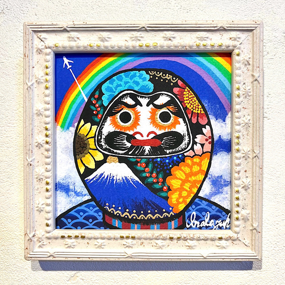 だるまの絵 ♦︎選べる額縁3色　ダルマの絵　ダルマ　縁起物daruma 複製画 2枚目の画像