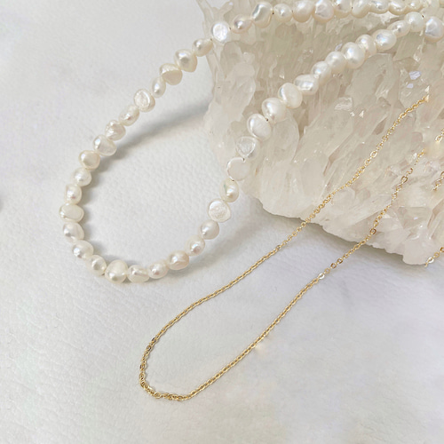 淡水パール14K ネックレス 14kgf 淡水パールネックレス 誕生日 オフィス ホワイト | iichi 日々の