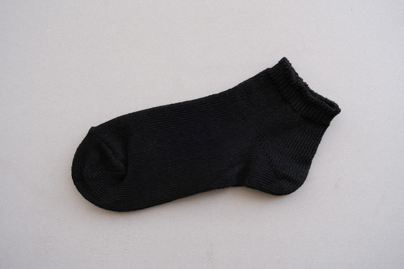 【新款】亞麻短襪（黑色）22-24cm / KL-L191 第1張的照片