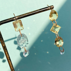 Prana gem drops ✴︎滴る宝石のしずく✴︎レモンクォーツ✴︎アクアマリン ✴︎ブルートパーズ✴︎k14gf 9枚目の画像