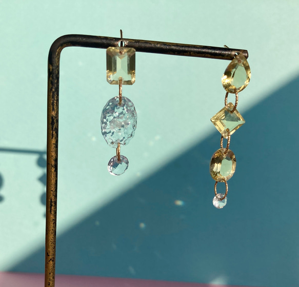 Prana gem drops ✴︎滴る宝石のしずく✴︎レモンクォーツ✴︎アクアマリン ✴︎ブルートパーズ✴︎k14gf 8枚目の画像