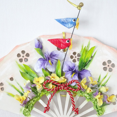 パンフラワー/パン粘土/初節句/こいのぼり】壁掛＆立て掛けOK☆菖蒲と  