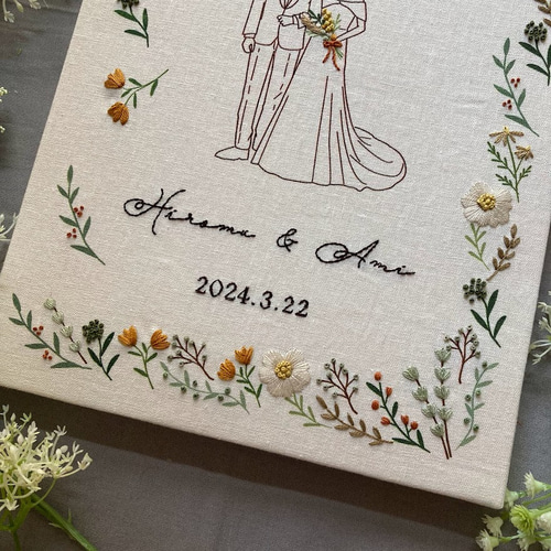 受注制作】刺繍ウェルカムボード A4サイズ セミオーダー 受注制作】刺繍ウェルカムボード A4サイズ セミオーダー