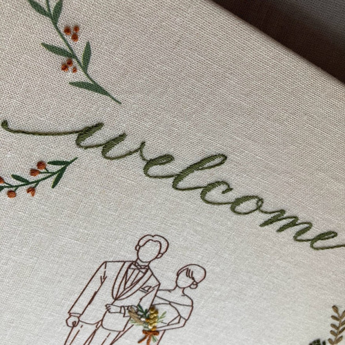 受注制作】刺繍ウェルカムボード A4サイズ セミオーダー 受注制作】刺繍ウェルカムボード A4サイズ セミオーダー