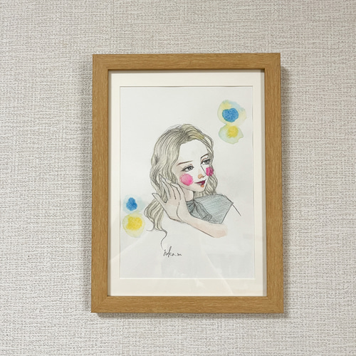 おしゃれな手描きオリジナルイラスト #03 鉛筆画 原画 女性