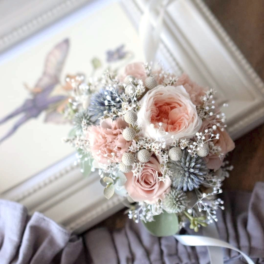 ⋆かおる様専用 お申込み欄⋆ ホワイトコーラル：野の花リストブーケ⋆ヘッドドレス 2点set