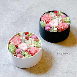 母の日・春ギフト[バラとカーネーションのフラワーボックス]カラー2種