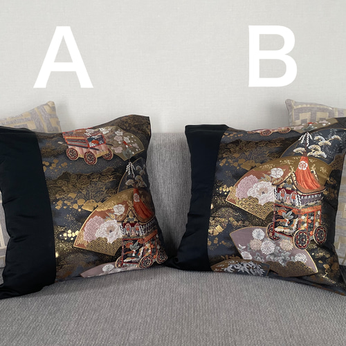 帯リメイク【クッションカバー45cm用×1枚】山車 山鉾 祇園祭 正絹高級