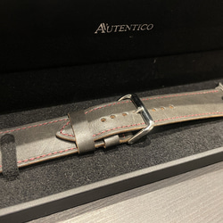 Apple Watch leather belt RED stitch 1枚目の画像