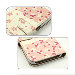 iPhoneスタンダード手帳型スマホケース （カメラ穴あり/はめ込みタイプ）【はんなり桜】 7枚目の画像