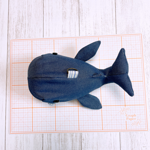 クジラポーチ グレー ポーチ まぁ・海のポケット mashiroten 通販