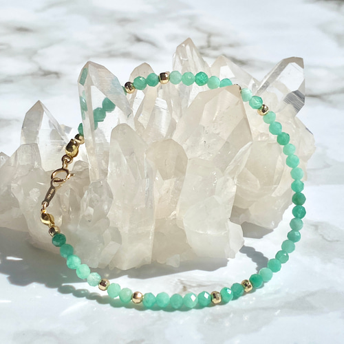 エメラルドブレスレット3mm*女性の魅力を引き出す・愛される自分になる