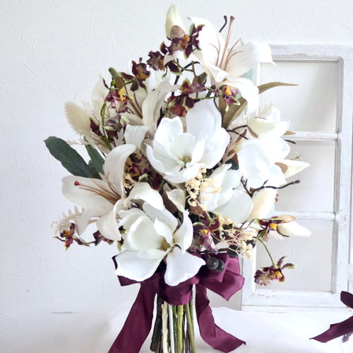 モクレンブーケ マグノリアブーケ ウェディングブーケ ブートニア