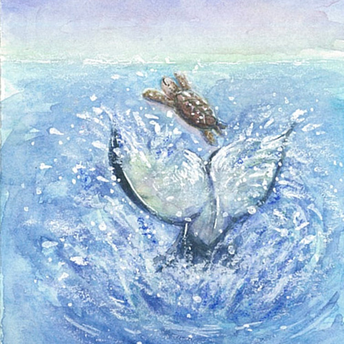 【原画】ウミガメの旅立ち 原画】ウミガメの旅立ち 原画】ウミガメの旅立ち ウミガメと少年
