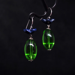 威尼斯穆拉諾琉璃珠耳環  #GE0041 綠湖藍荷漂 第1張的照片