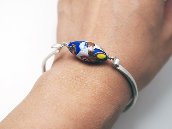 威尼斯穆拉諾琉璃珠手環 #GB005 梭形千花珠 第7張的照片