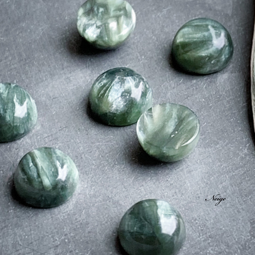 セラフィナイトAA++ ラウンド カボション6×6mm 1粒 天然石パーツ販売