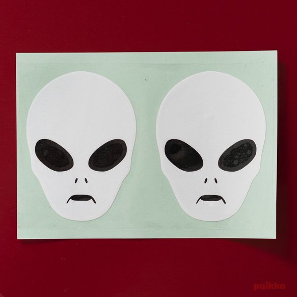 貼紙灰色型外星人（2張）（層疊型） 第1張的照片